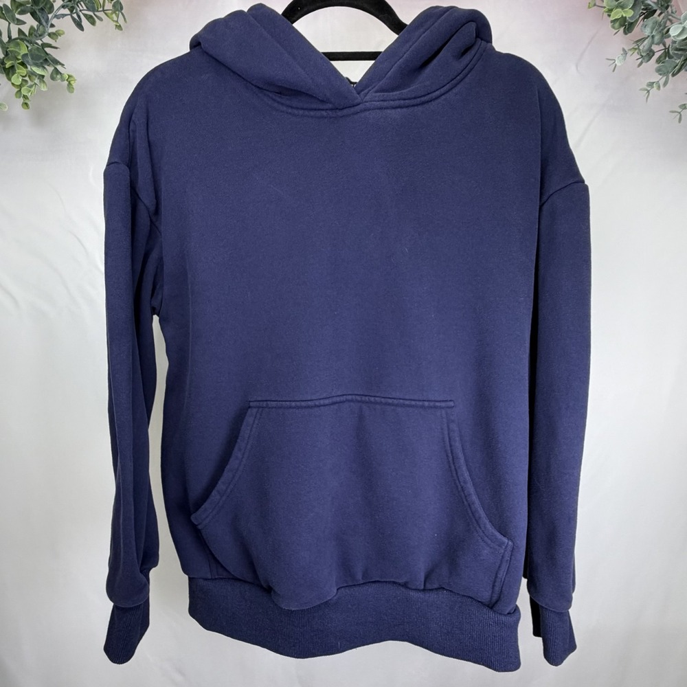 Automet Women's Blue Fleece Pullover Hoodie Pocket Sweatshirt Size S